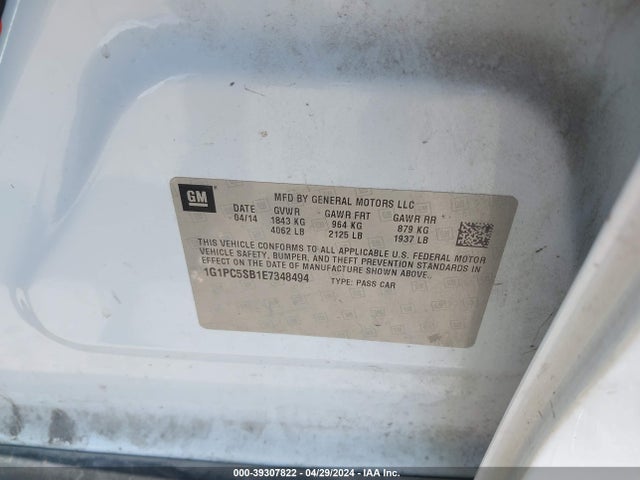 Chevrolet Cruze 1lt Auto 2014 1G1PC5SB1E7348494 Image 9