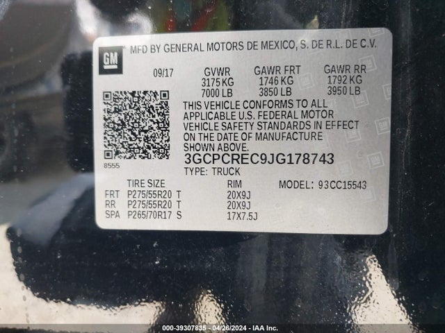 Chevrolet Silverado 1500 1lt 2018 3GCPCREC9JG178743 Image 9