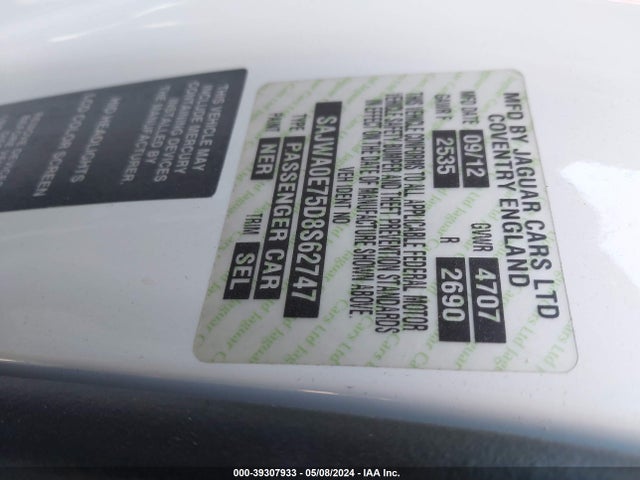 2013 JAGUAR XF SAJWA0E75D8S62747 Photo 8