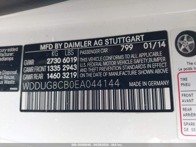 Mercedes-Benz S 550 2014 WDDUG8CB0EA044144 Image 9