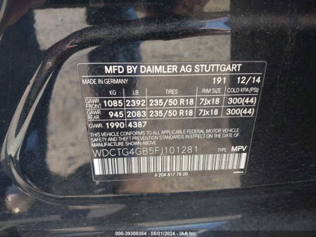 2015 MERCEDES-BENZ GLA 250 WDCTG4GB5FJ101281 Photo 8