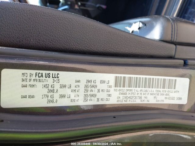1C4RDHAG2FC817306 Dodge Durango Sxt