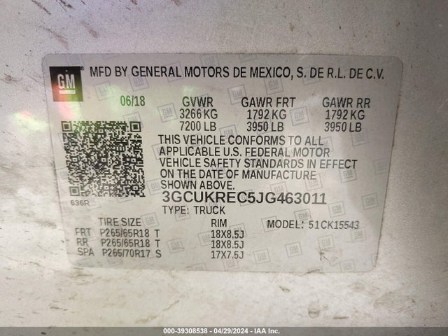 Chevrolet Silverado 1500 1lt 2018 3GCUKREC5JG463011 Image 9