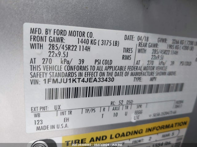 Ford Expedition Limited 2018 1FMJU1KT4JEA33430 Image 9