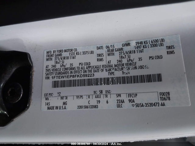 Ford F-150 Xlt 2015 1FTEW1EP8FKD59223 Image 9