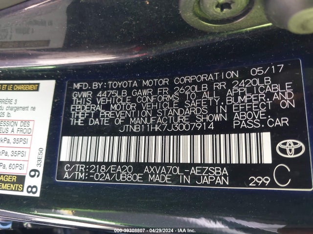 Toyota CAMRY SE 2018 JTNB11HK7J3007914 Image 9