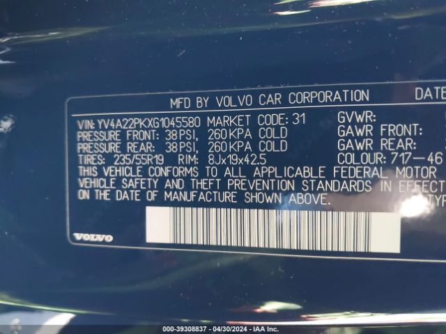 YV4A22PKXG1045580 Volvo Xc90 T6 Momentum