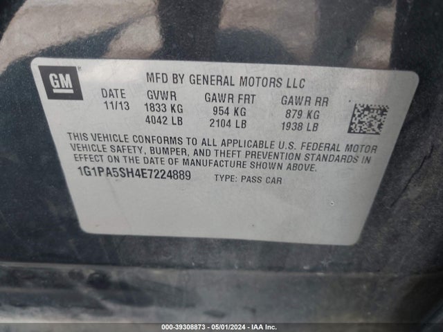 Chevrolet Cruze Ls Auto 2014 1G1PA5SH4E7224889 Image 9
