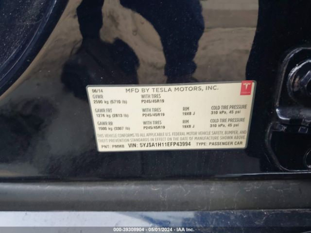 5YJSA1H11EFP43994 Tesla Model S P85