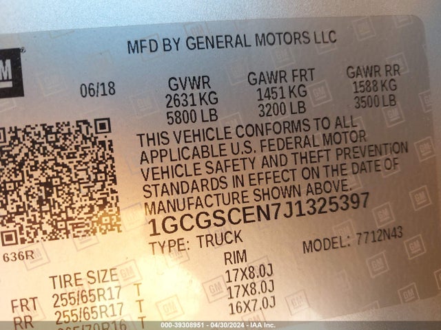 Chevrolet Colorado Lt 2018 1GCGSCEN7J1325397 Image 9