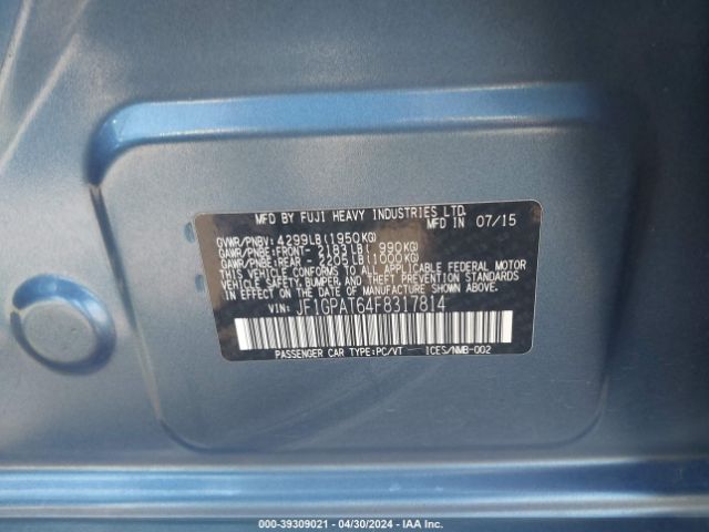 JF1GPAT64F8317814 Subaru Impreza 2.0i Sport Premium