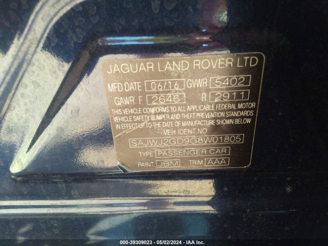 SAJWJ2GD9G8W01805 Jaguar Xj Xjl Portfolio