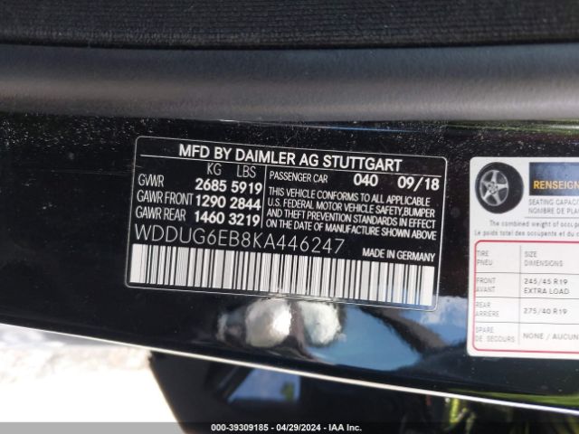 WDDUG6EB8KA446247 Mercedes-Benz S 450 4matic