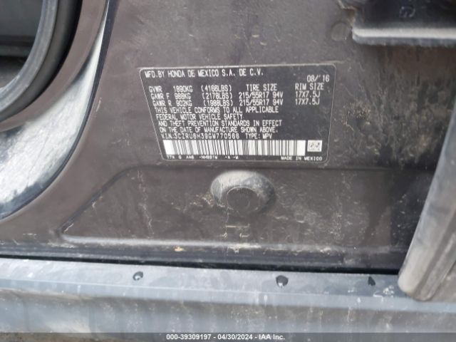 3CZRU6H39GM770566 Honda HR-V LX