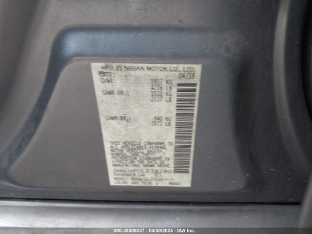 Nissan Altima 2.5 S 2018 1N4AL3AP5JC238280 Image 9