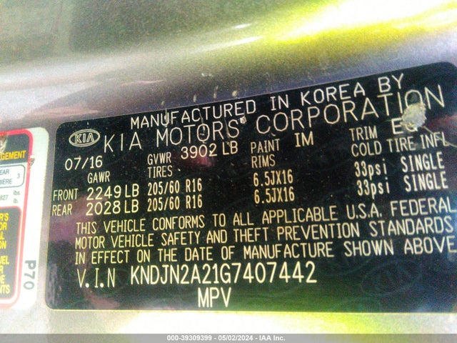 KIA Soul 2016 KNDJN2A21G7407442 Image 9