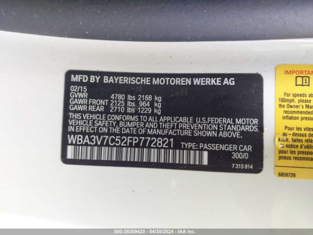 WBA3V7C52FP772821 BMW 428i
