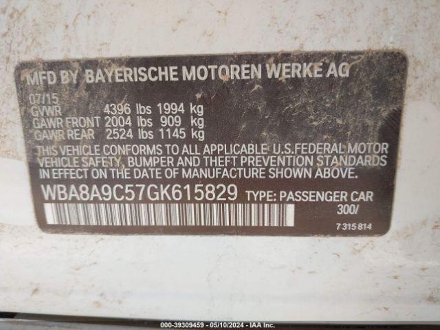 WBA8A9C57GK615829 BMW 320i