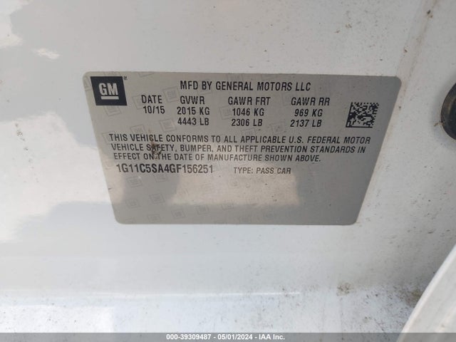 Chevrolet Malibu Limited Lt 2016 1G11C5SA4GF156251 Image 9