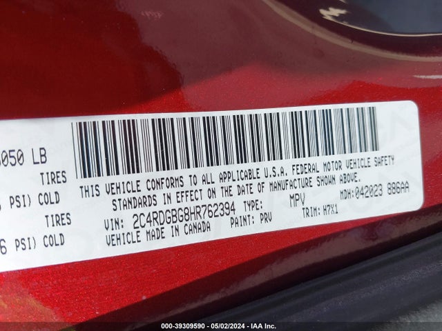 Dodge Grand Caravan Se 2017 2C4RDGBG8HR762394 Image 9