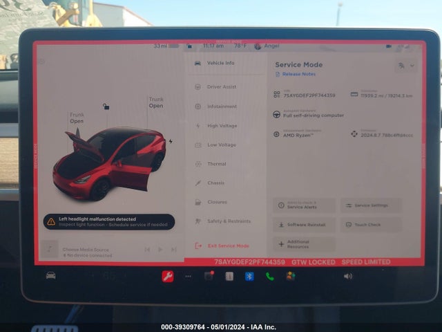 7SAYGDEF2PF744359 Tesla Model Y Awd/performance Dual Motor All-wheel Drive