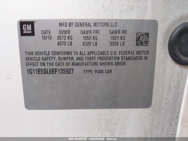 Chevrolet MALIBU 2LT 2014 1G11E5SL6EF135927 Image 9