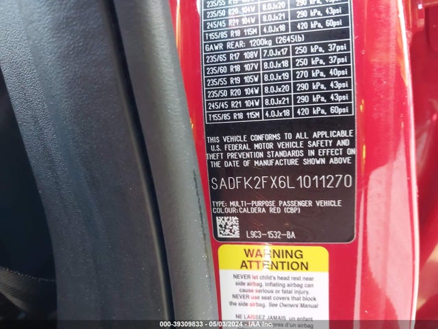 2020 JAGUAR E-PACE SADFK2FX6L1011270 Photo 8