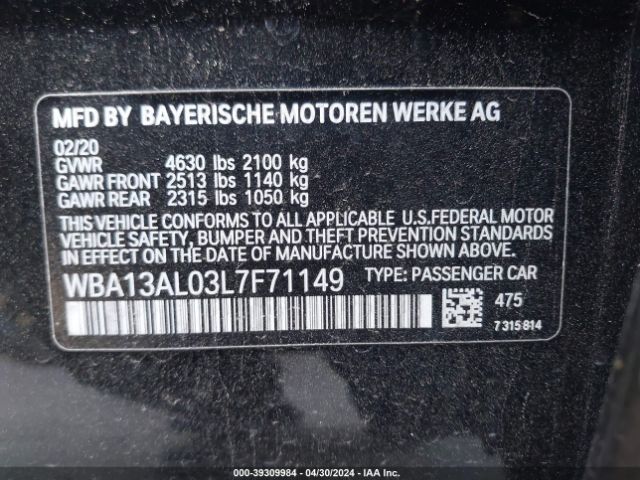 WBA13AL03L7F71149 BMW M235i Gran Coupe Xdrive