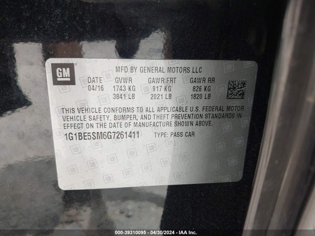 Chevrolet Cruze Lt Auto 2016 1G1BE5SM6G7261411 Image 9