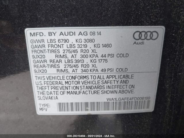 WA1LGAFE4FD006199 Audi Q7 3.0t Premium