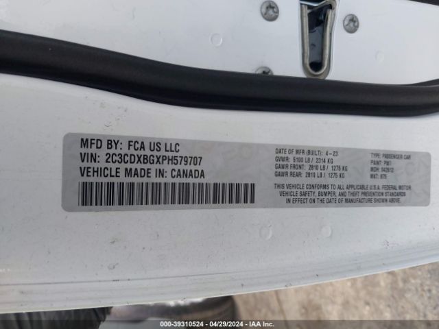 2C3CDXBGXPH579707 Dodge Charger Sxt