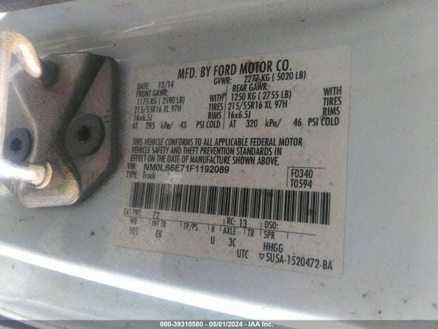 Ford Transit Connect Xl 2015 NM0LS6E71F1192089 Image 9