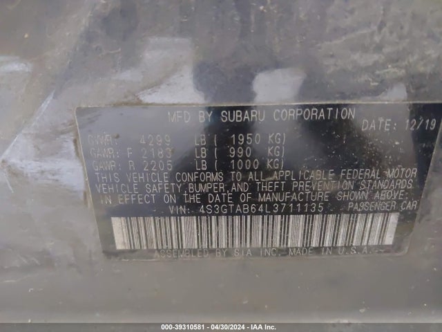 4S3GTAB64L3711135 Subaru Impreza 5-door