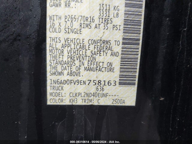 Nissan Frontier Sv 2014 1N6AD0FV9EN758163 Image 9