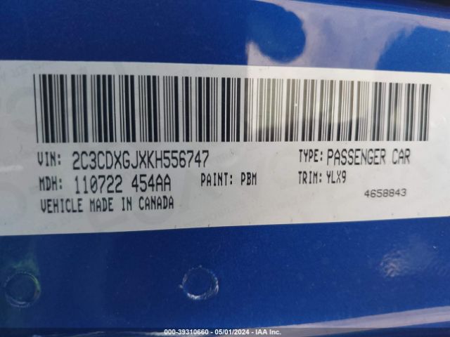 2C3CDXGJXKH556747 Dodge Charger Scat Pack Rwd