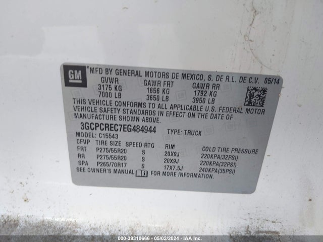 Chevrolet Silverado 1500 1lt 2014 3GCPCREC7EG484944 Image 9