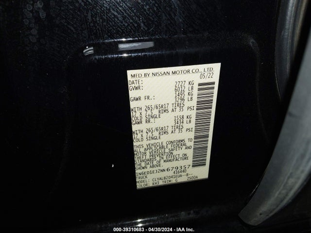 Nissan Frontier Sv 4x2 2022 1N6ED1EJ2NN679357 Image 9
