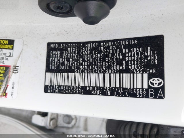 Toyota Corolla S Plus 2014 5YFBURHE7EP090875 Image 9