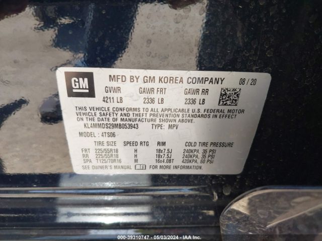 KL4MMDS29MB053943 Buick Encore Gx Fwd Select