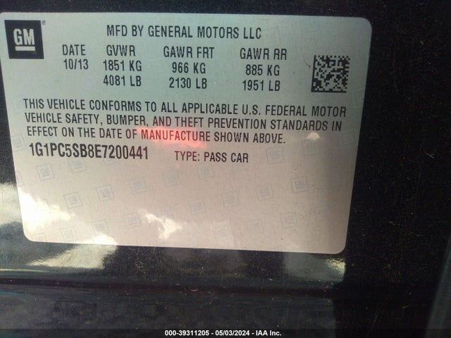 Chevrolet Cruze 1lt Auto 2014 1G1PC5SB8E7200441 Image 9