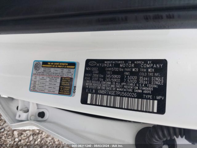 KM8R74GE7PU560026 Hyundai Palisade Calligraphy