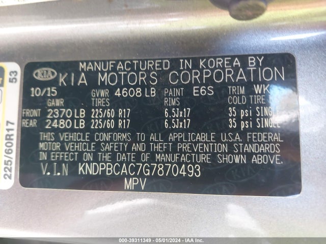 KIA Sportage Lx 2016 KNDPBCAC7G7870493 Image 9