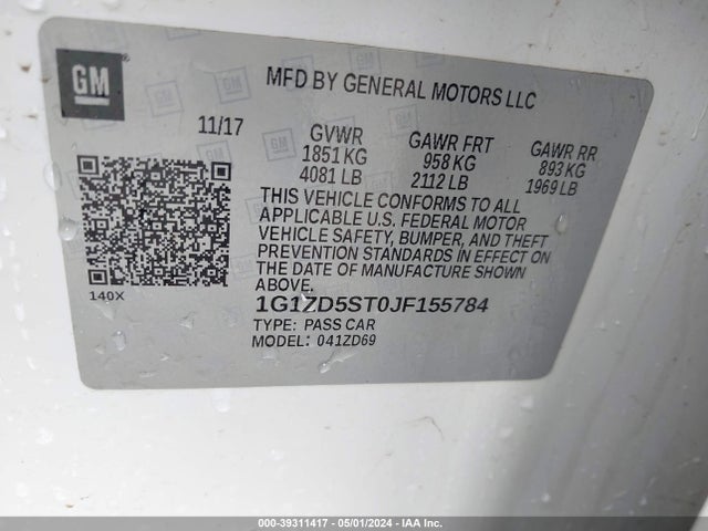 Chevrolet MALIBU LT 2018 1G1ZD5ST0JF155784 Image 9