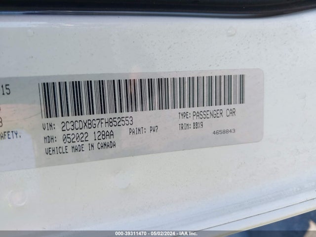 Dodge Charger Se 2015 2C3CDXBG7FH852553 Image 9