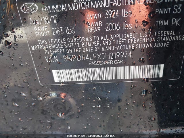Hyundai Elantra Value Edition 2018 5NPD84LFXJH219974 Image 9