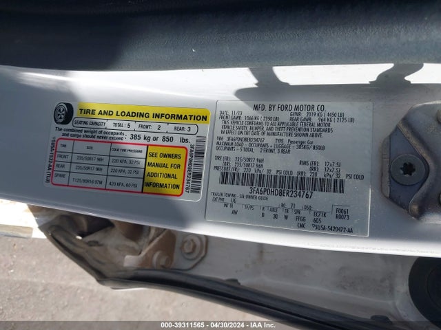 Ford FUSION SE 2014 3FA6P0HD8ER234767 Image 9