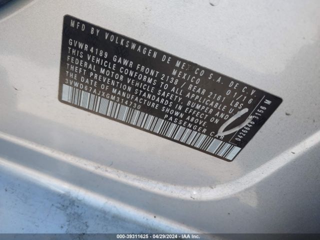 3VWD67AJXGM314730 Volkswagen Jetta 1.4t Se