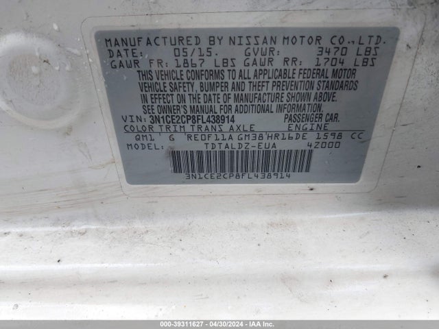Nissan Versa Note Sv 2015 3N1CE2CP8FL438914 Image 9