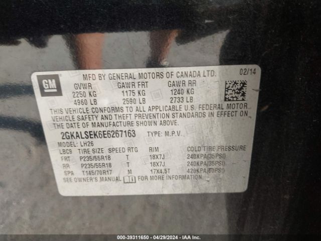 2GKALSEK6E6267163 GMC Terrain Slt