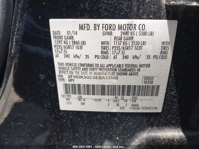 Ford EDGE SE 2014 2FMDK3GC5EBA33560 Image 9